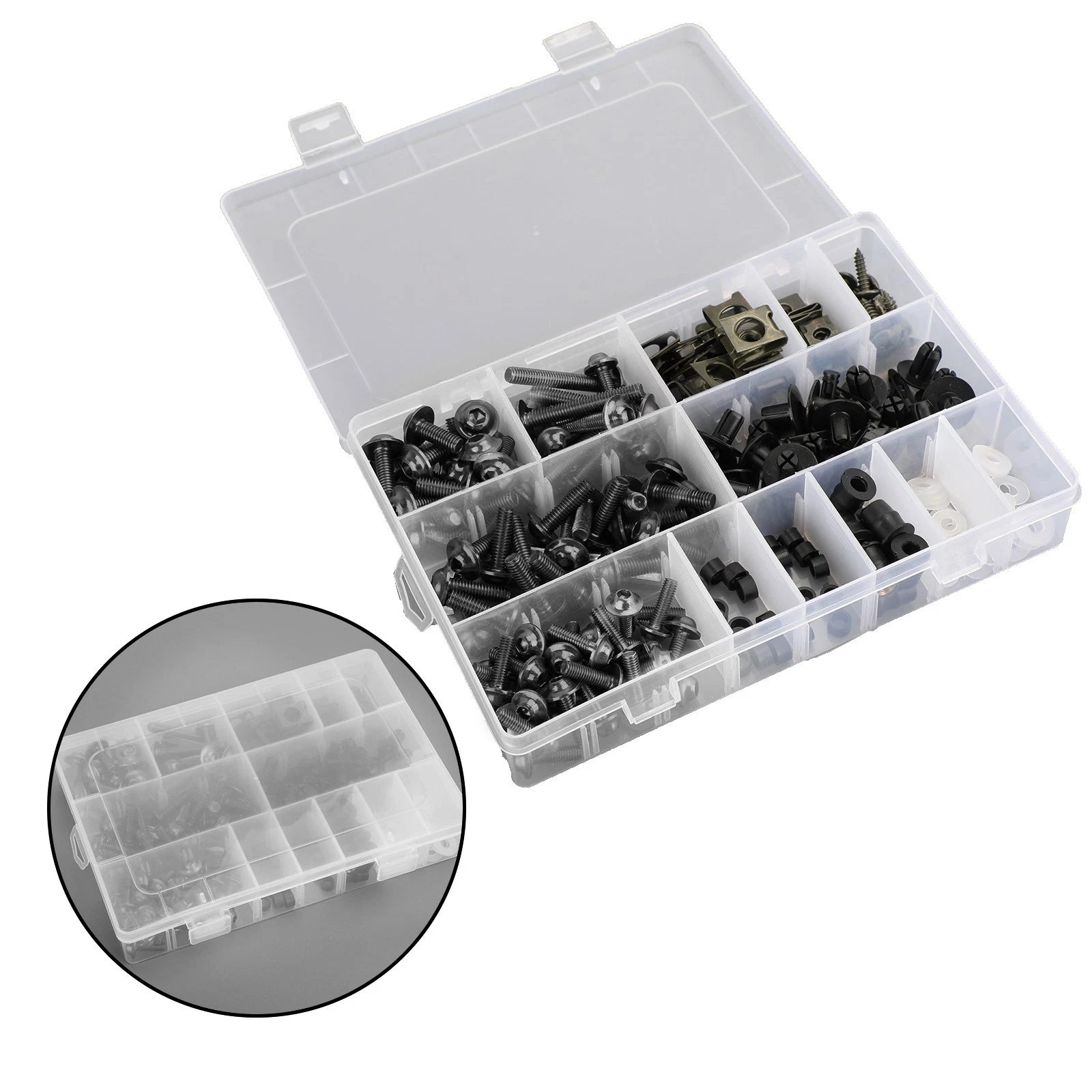 223PCS Fastener Clip Screw Bolt Kit for Motor Sportbike Windscreen Fairing