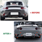Gloss Black Rear Bumper Side Fin Canards Splitter for Mazda MX-5 Miata (2016–2023)