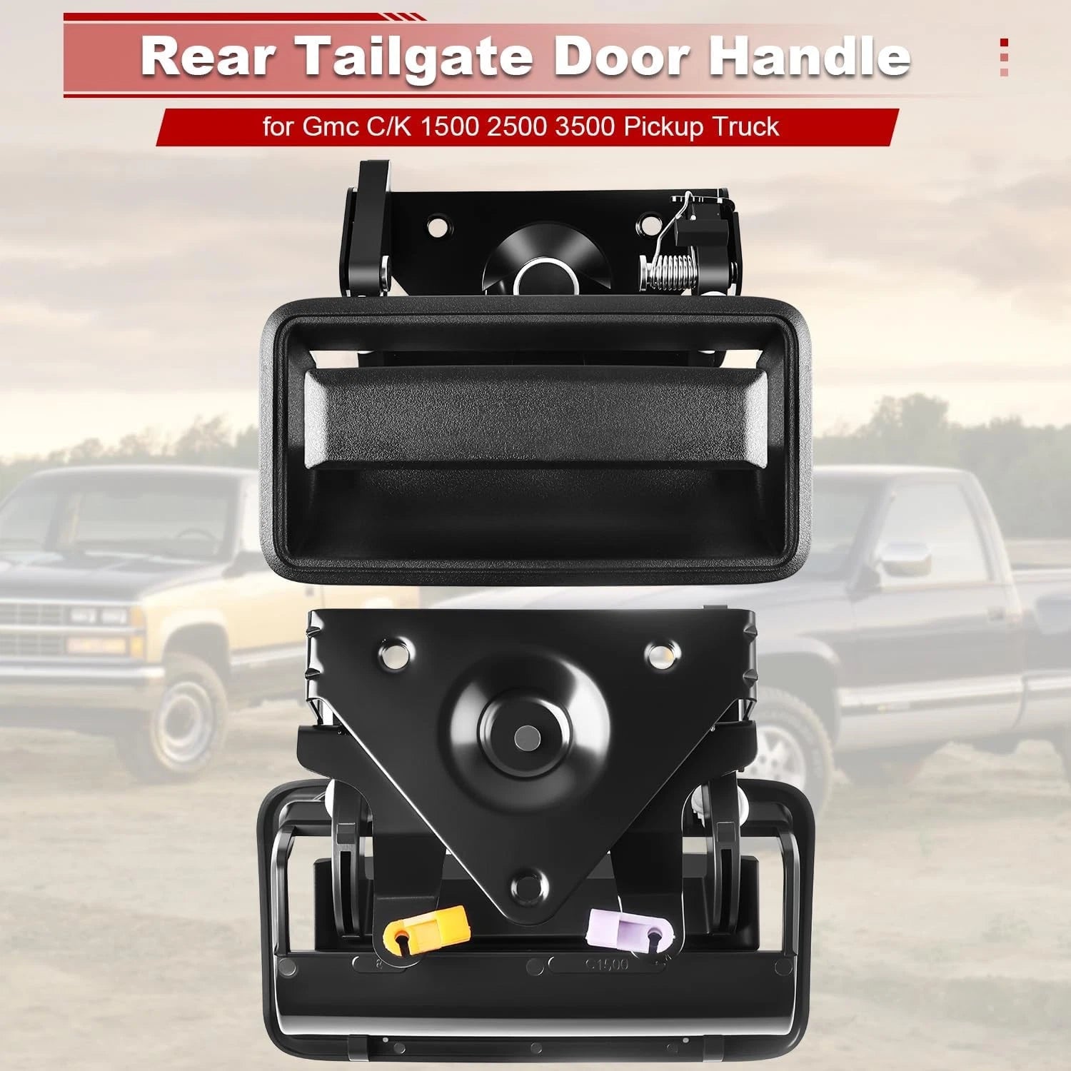 Black Tailgate Handle & Bezel for Chevy GMC C/K 1500 2500 3500 (1988–1998)