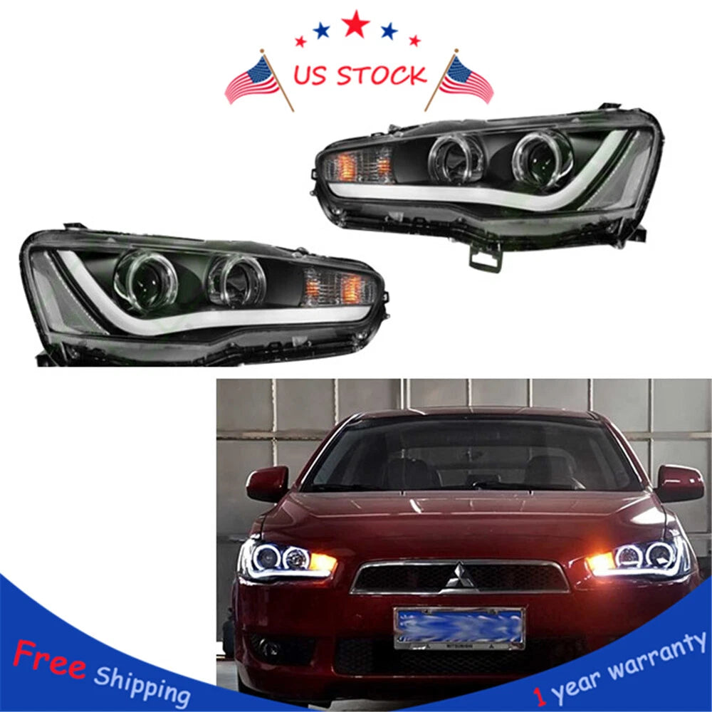 Halo Projector LED Headlights for Mitsubishi Lancer (2008–2016)