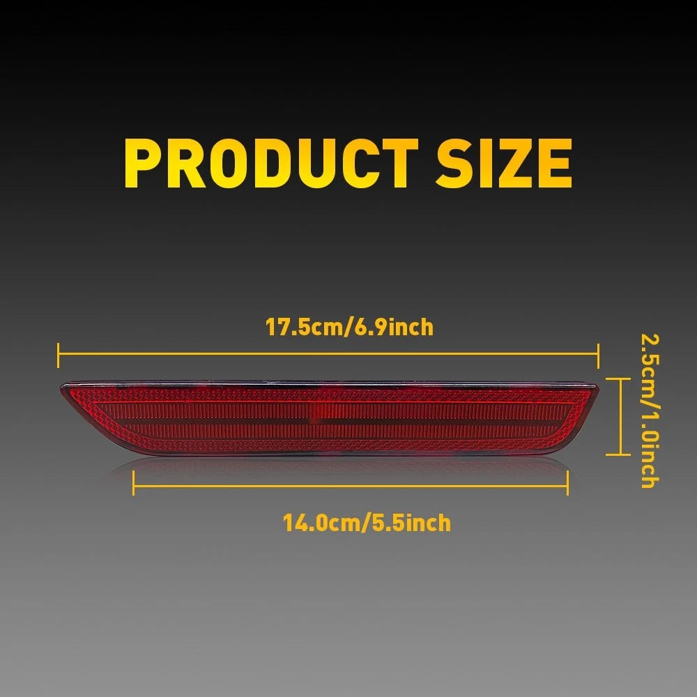 Set of 2 Rear Bumper Side Marker Lights Reflectors for Ford Mustang (2010–2014)