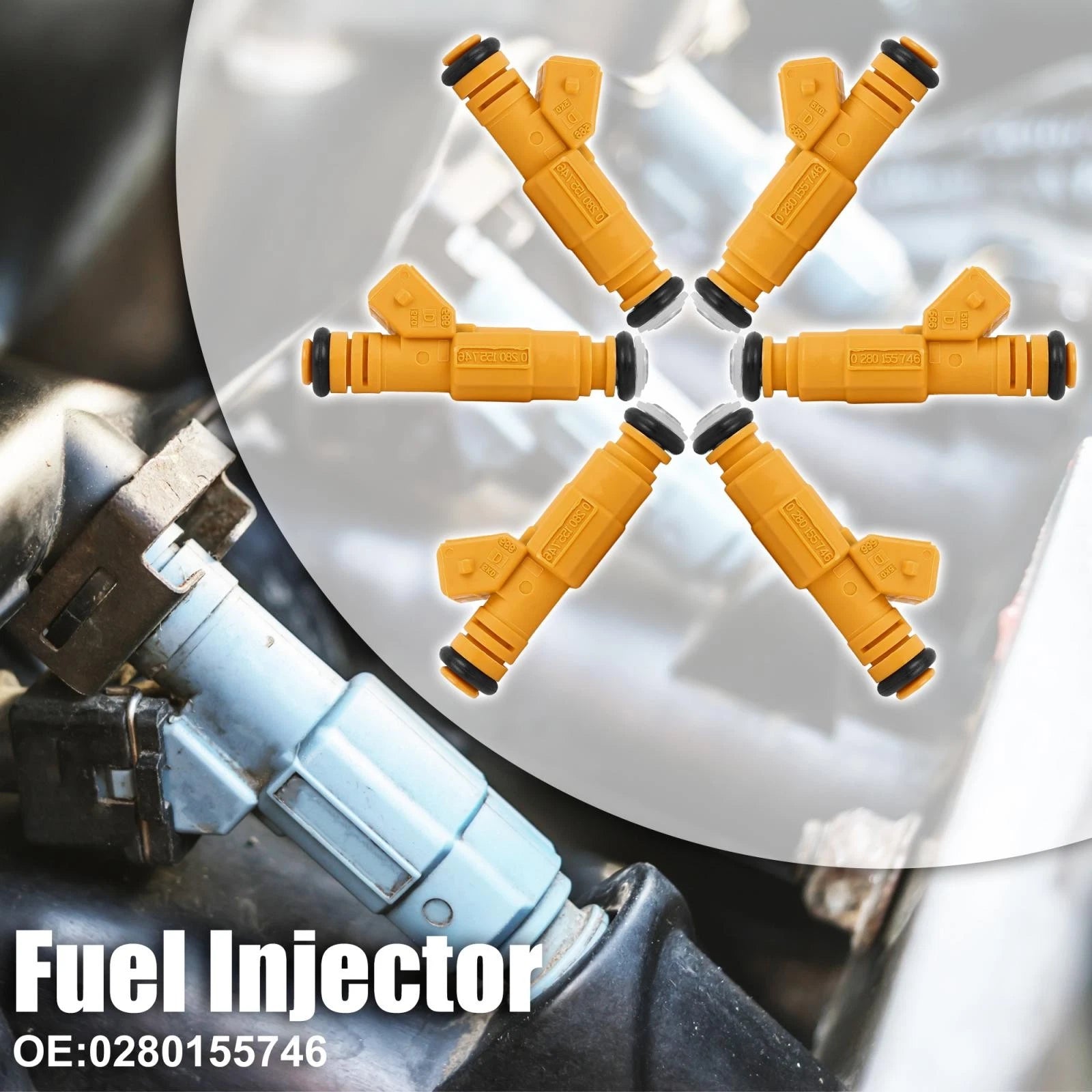 Set of 6 Fuel Injectors 0280155746 for Ford Mustang GT LX 5.0L (1986–1995)
