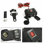 USB Charger Power Adapter Socket with Voltmeter for Motorcycle (12V/24V)