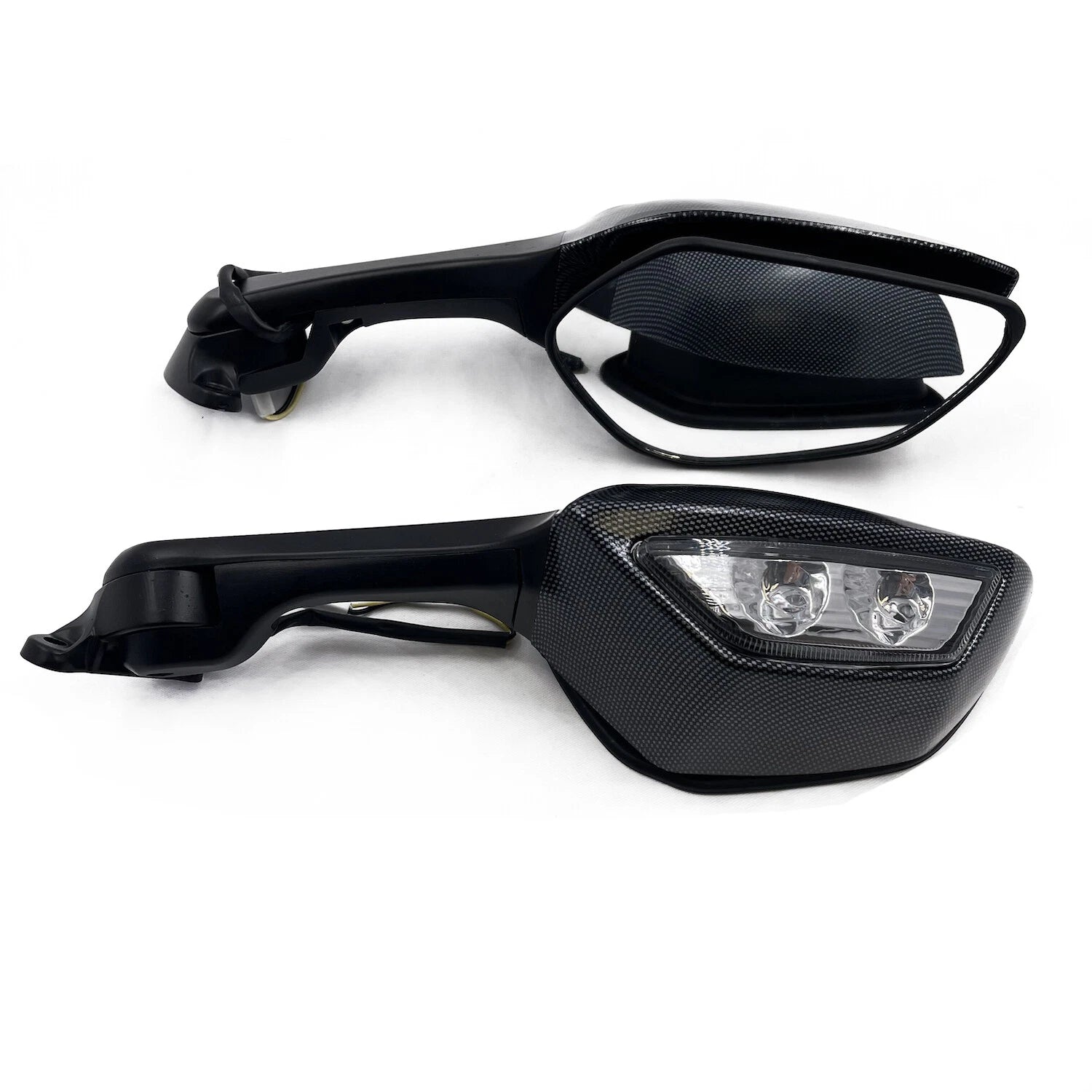 Carbon Look Rear View Mirrors with Turn Signals for Kawasaki Ninja ZX10R (2011–2015)
