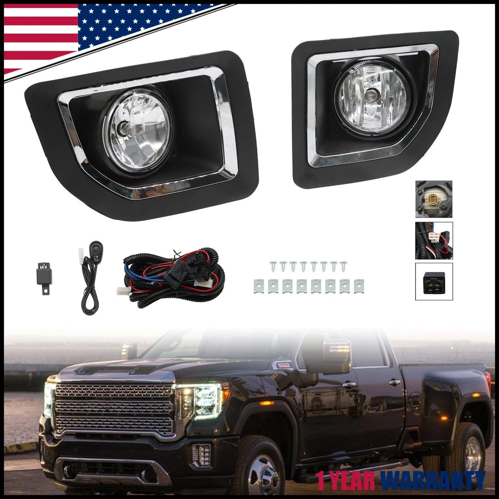 Fog Lights for GMC Sierra 2500HD 3500HD (2015–2019) + Wiring