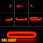 5-Inch Oval LED Tail Light Bar for Trailer Truck RV (Red Amber)