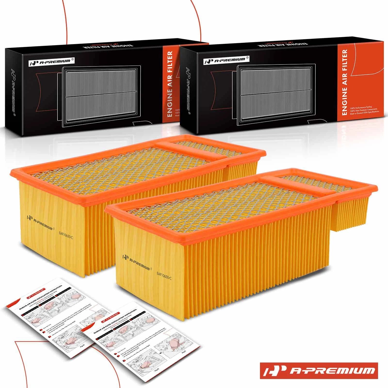 2X Engine Air Filter for Ford F-250 F-350 F-450 F-550 Super Duty (2011–2016)