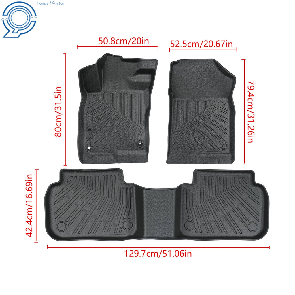 Set of 4 Black Floor Mats Liners for Honda Civic (2022–2025) Acura Integra (2023–2024)
