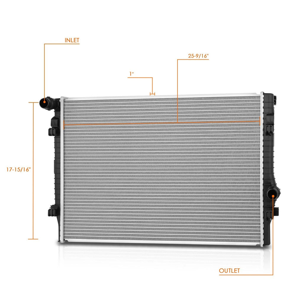 Aluminum Radiator for Audi A3 S3 Q3 / VW Golf GTI Jetta (2015–2022) DPI-13529