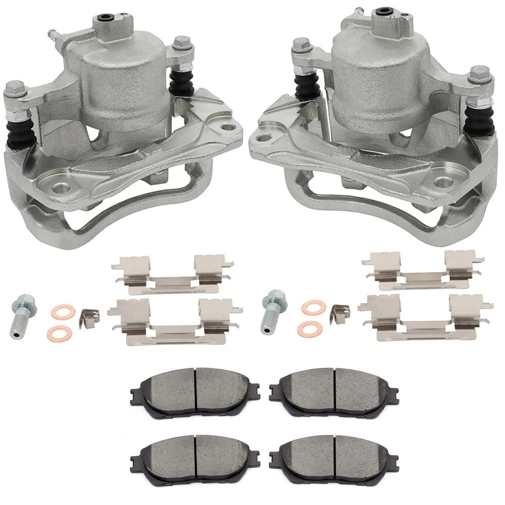 Front Left Right Brake Calipers & Ceramic Pads Kit for Toyota Sienna, Avalon
