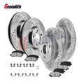Front Rear Drilled Slotted Brake Rotors Ceramic Pads for Honda Pilot (2009–2015)