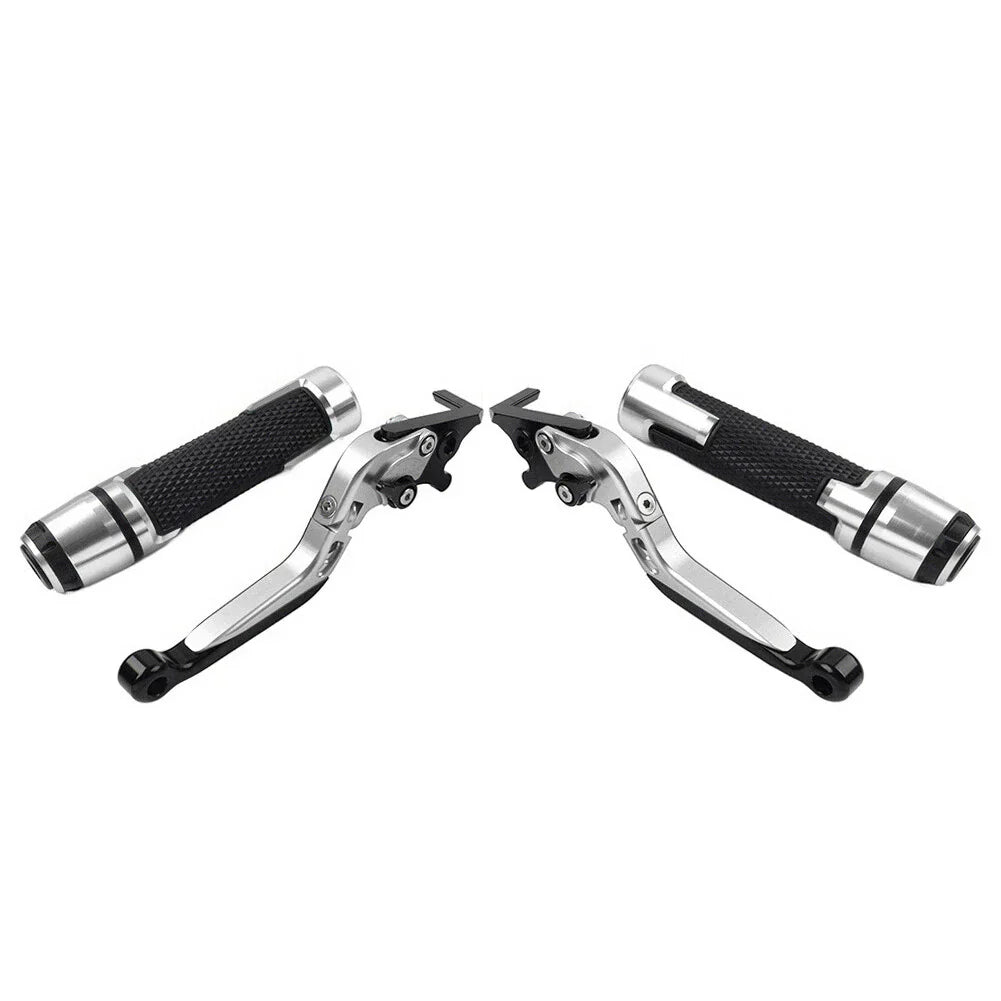 Silver Extendable Brake Clutch Lever Grip Set for Street Twin (2016-2023)