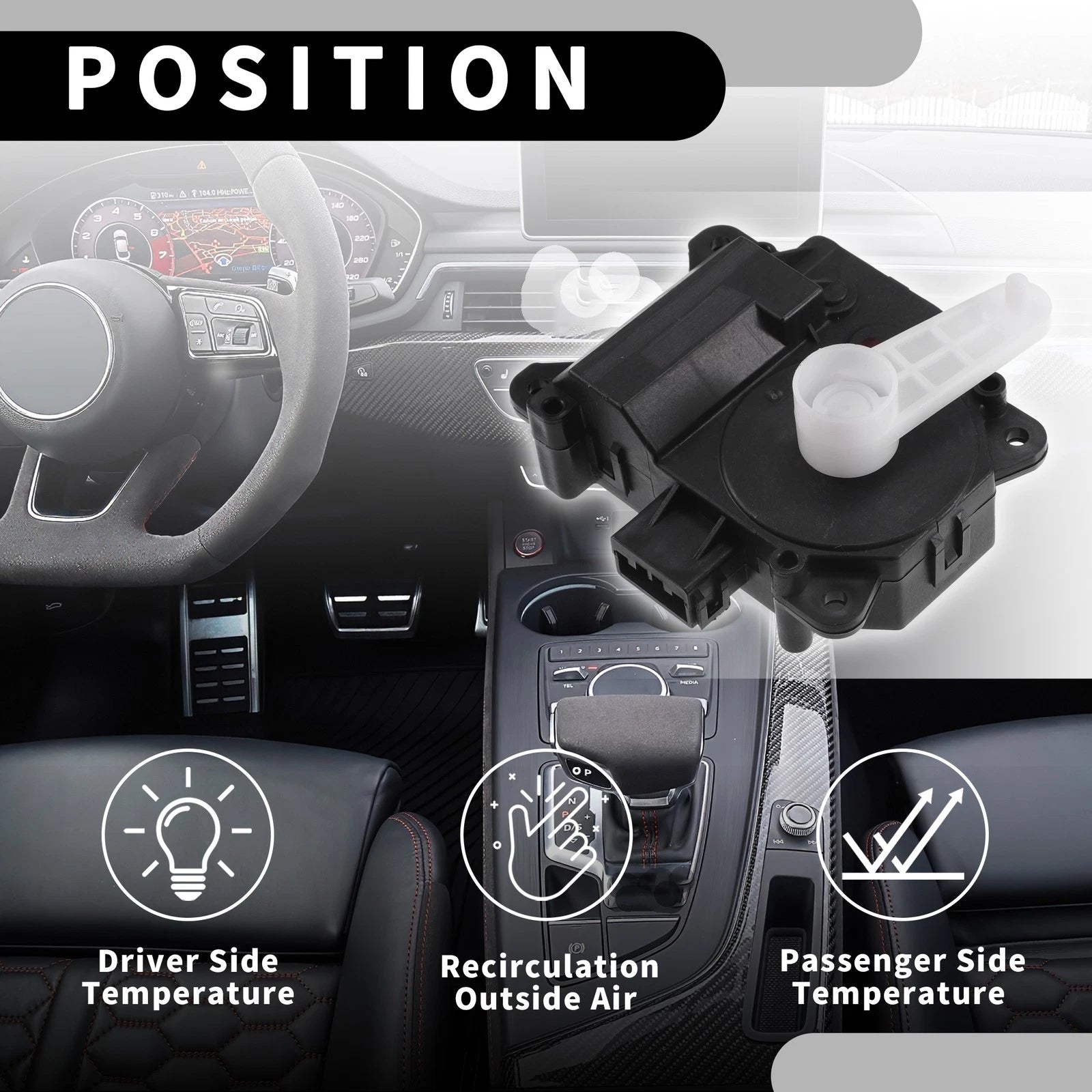 2X No.7T4Z19E616C HVAC Heater Blend Door Actuator for Lincoln MKX (2007–2015)
