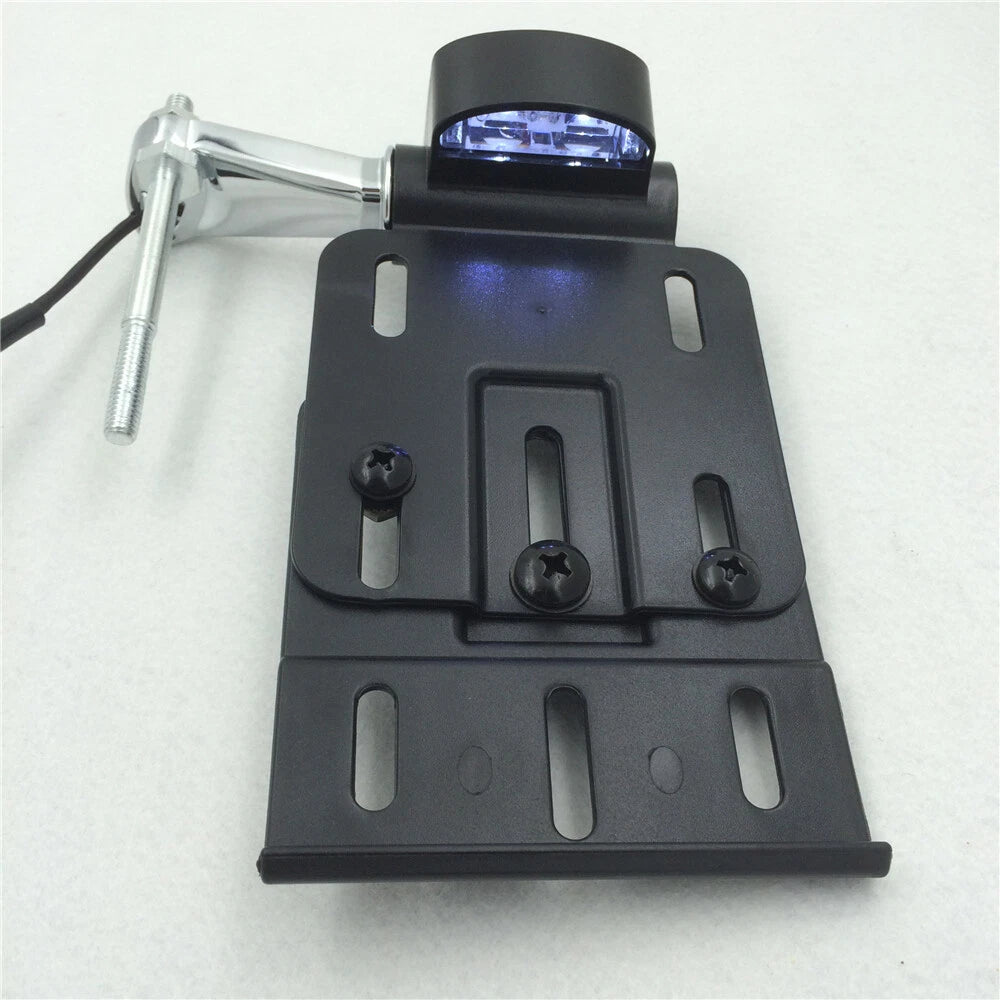 LED Light Side Mount License Plate for Harley Sportster Dyna Fat Boy (2004–UP)