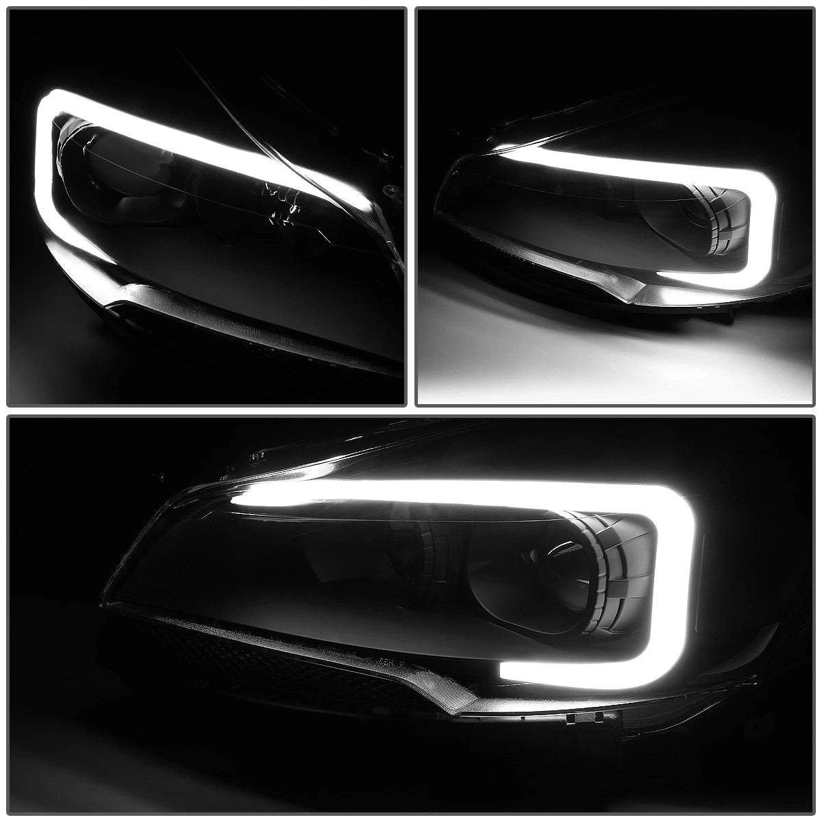 LED DRL Tube Bar Projector Headlights for Ford Escape (2013–2016)