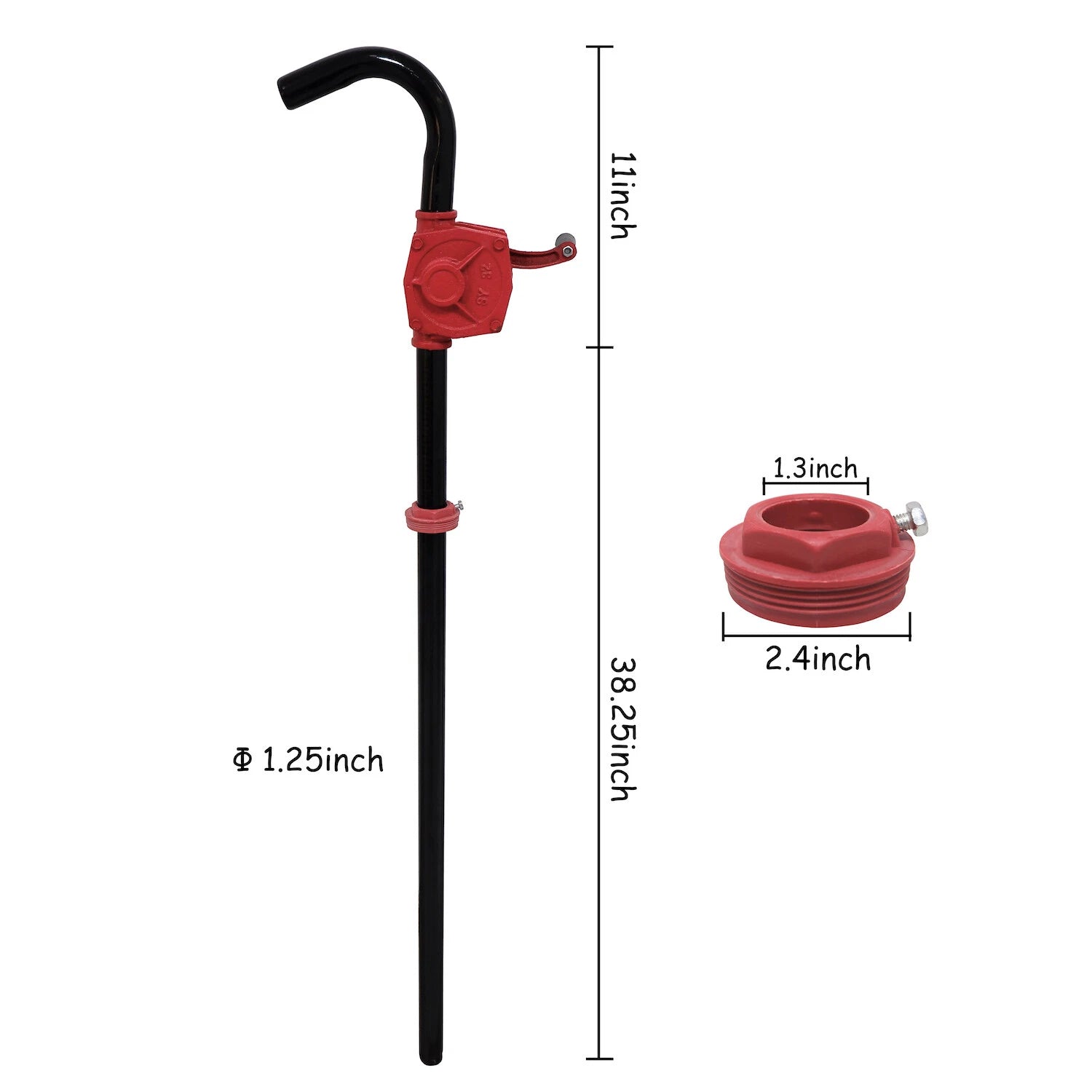 Rotary Hand Pump for 55 Gallon Drum Oil Fuel Barrel Heavy Duty