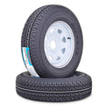 Set of 2 Trailer Tire Wheel ST185/80R13 8-Ply 5x4.5 PCD White Spoke Rim
