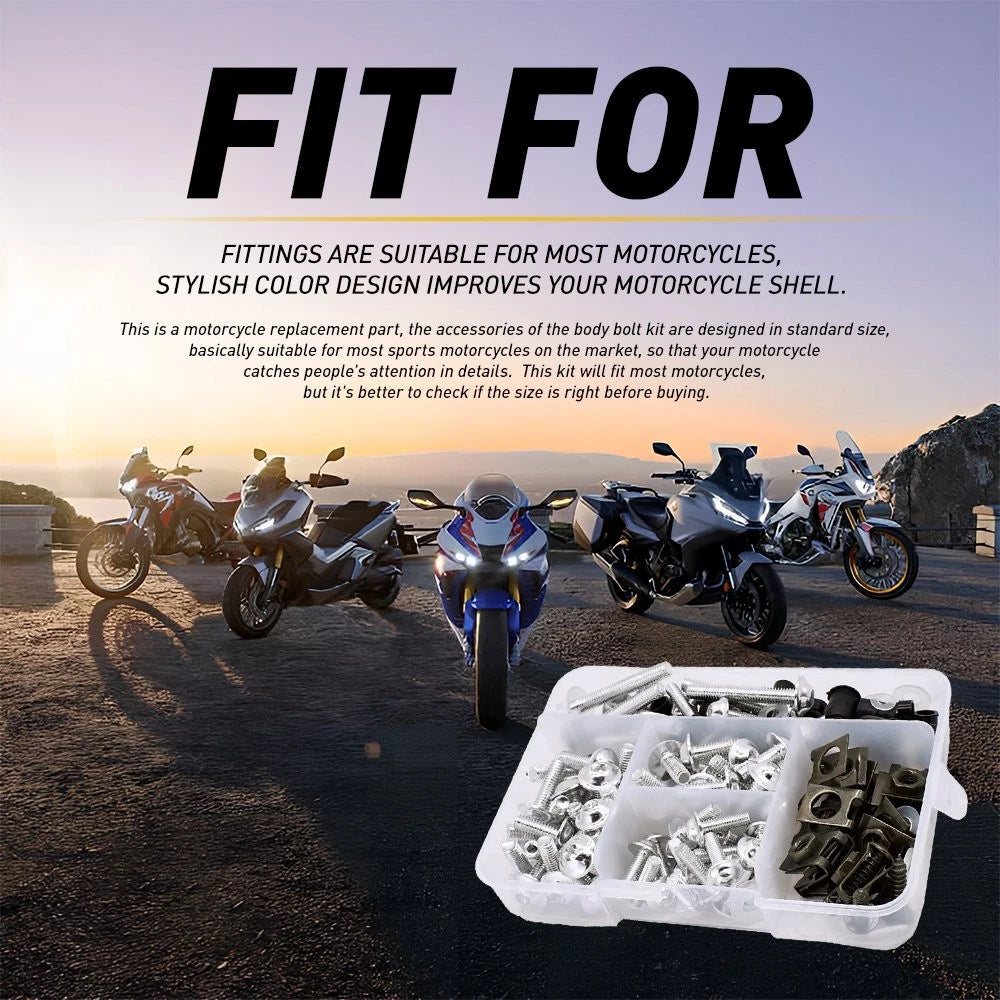 177pcs Fairing Bolt Screw Kit for Kawasaki Yamaha (Fit Models)