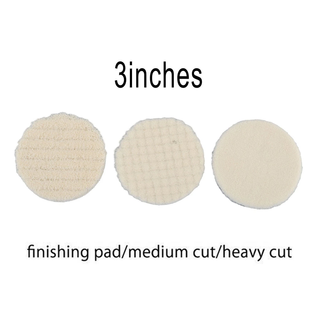 3pcs Buffing Wool Polishing Pads for Auto Car Detailing Waxing Polisher