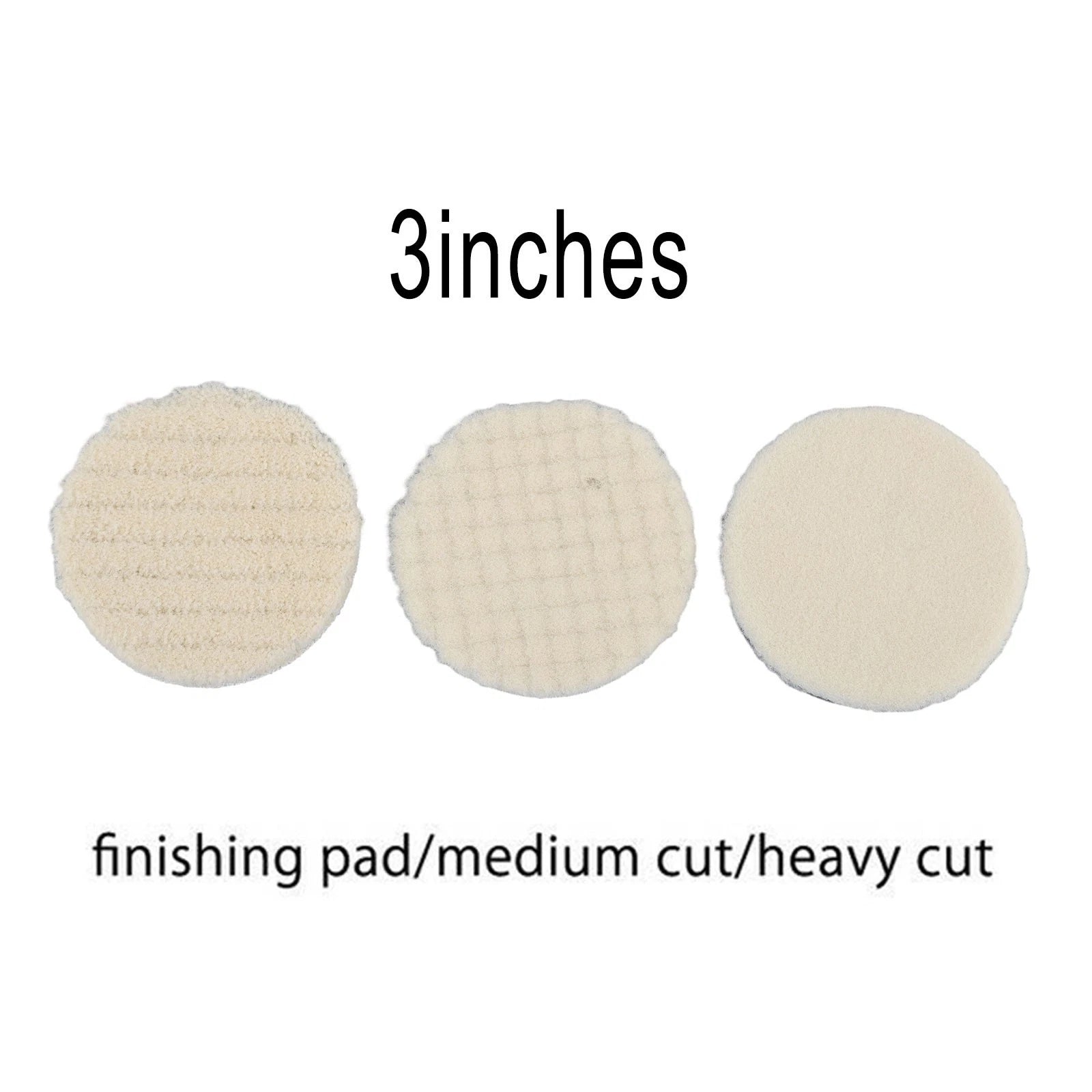 3pcs Buffing Wool Polishing Pads for Auto Car Detailing Waxing Polisher