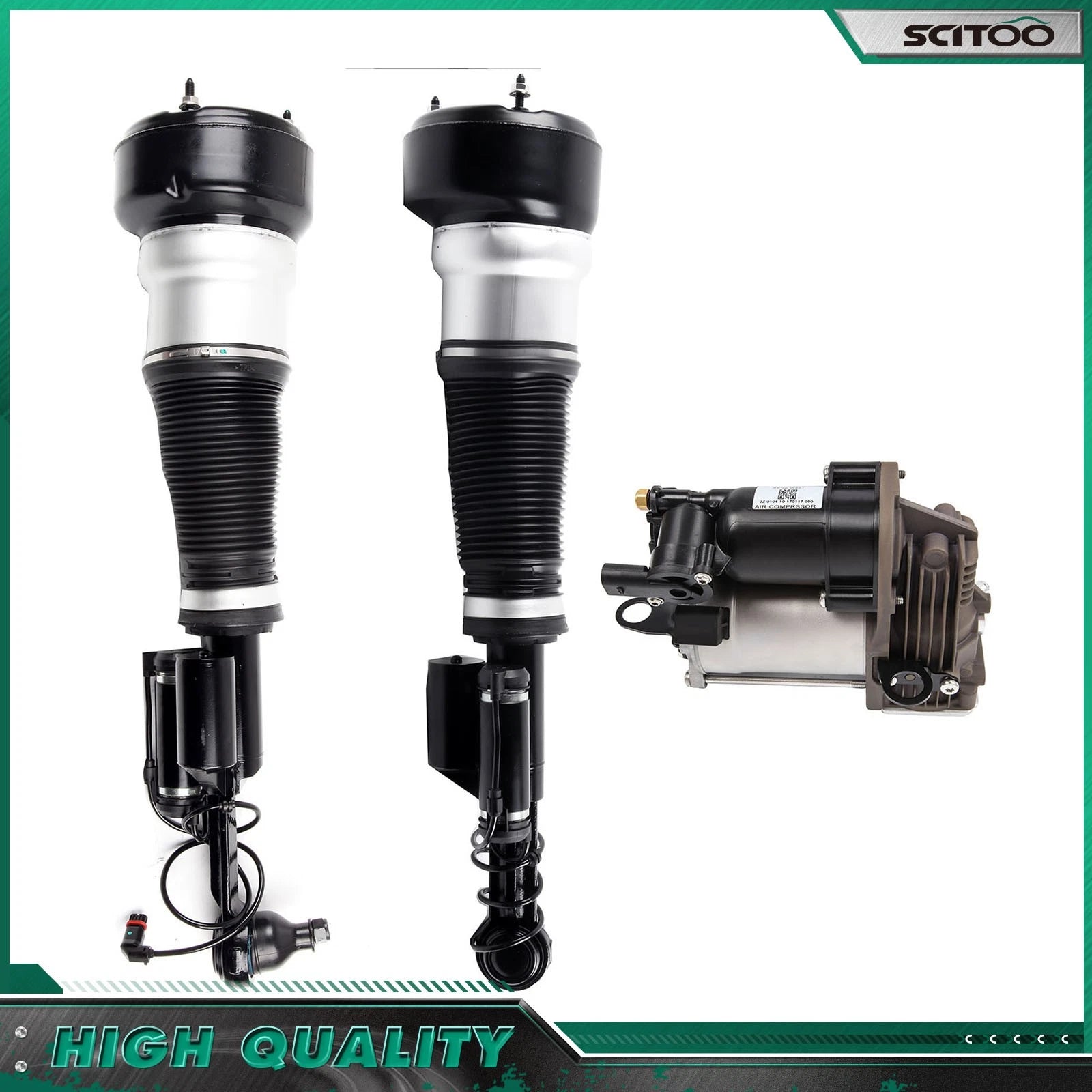 3X Front Air Suspension Struts & Compressor for Mercedes W221 S500 S550 (2007–2013)