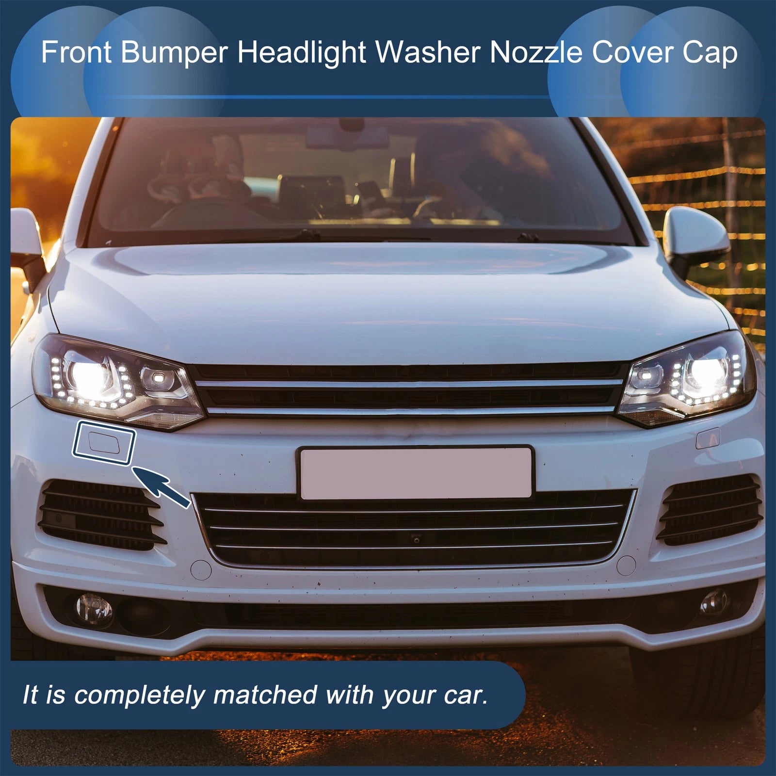 Front Right Washer Nozzle Cover Cap for Volkswagen Touareg (2011–2014) 1 Pcs