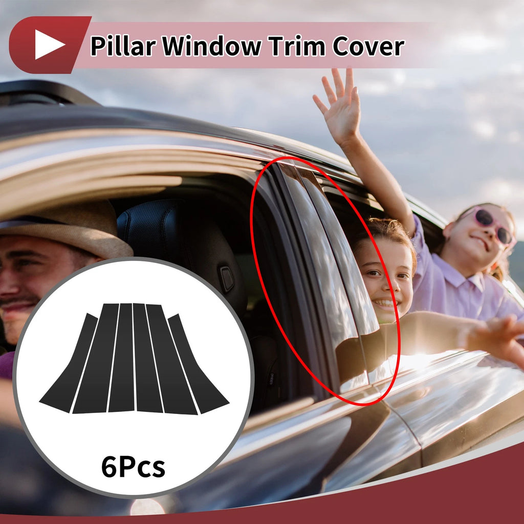 Set of 6 Door Pillar Window Trim for Volkswagen Polo Hatchback 