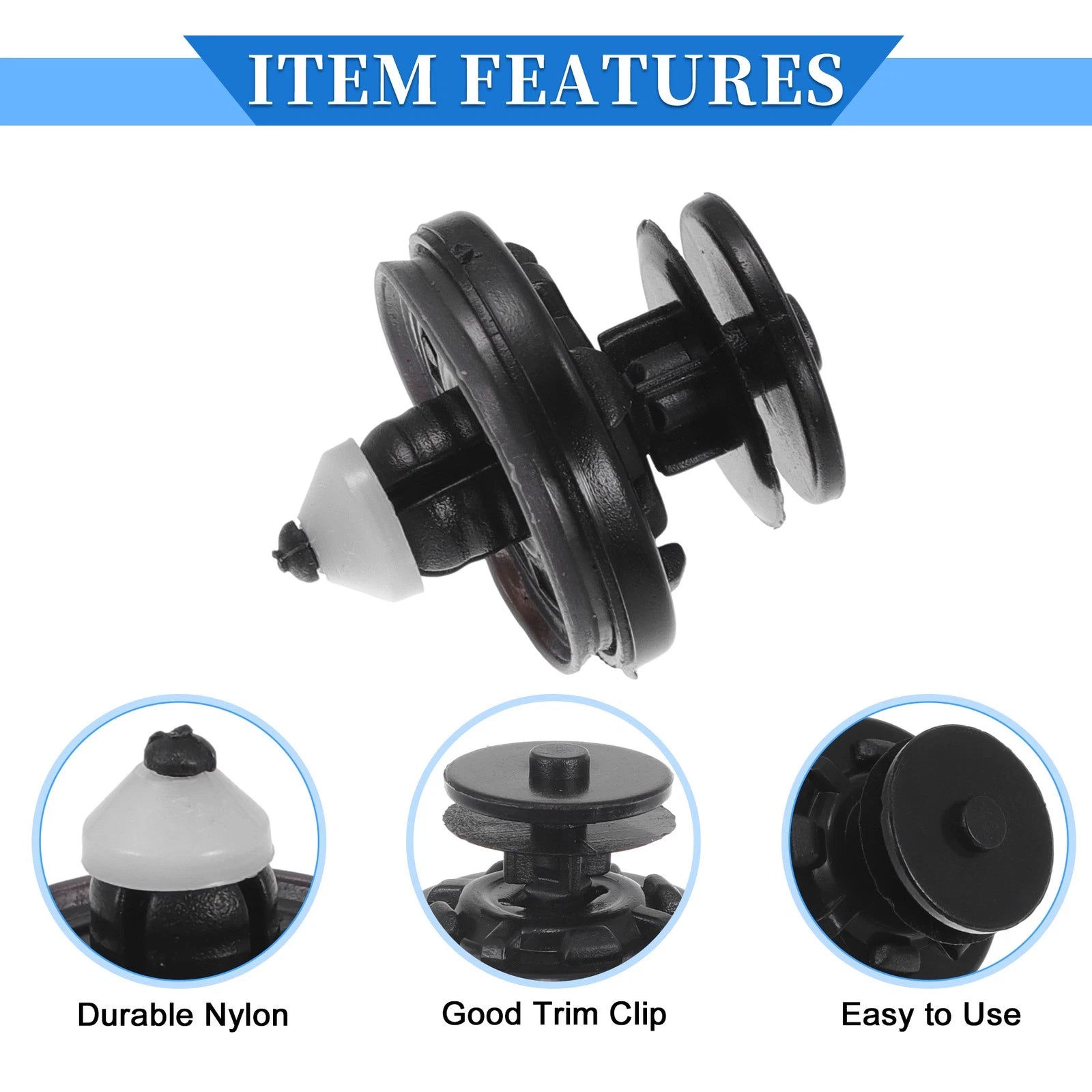20 Pcs Door Panel Trim Retainer Clips for Audi TT Quattro (2008–2015) Nylon Black