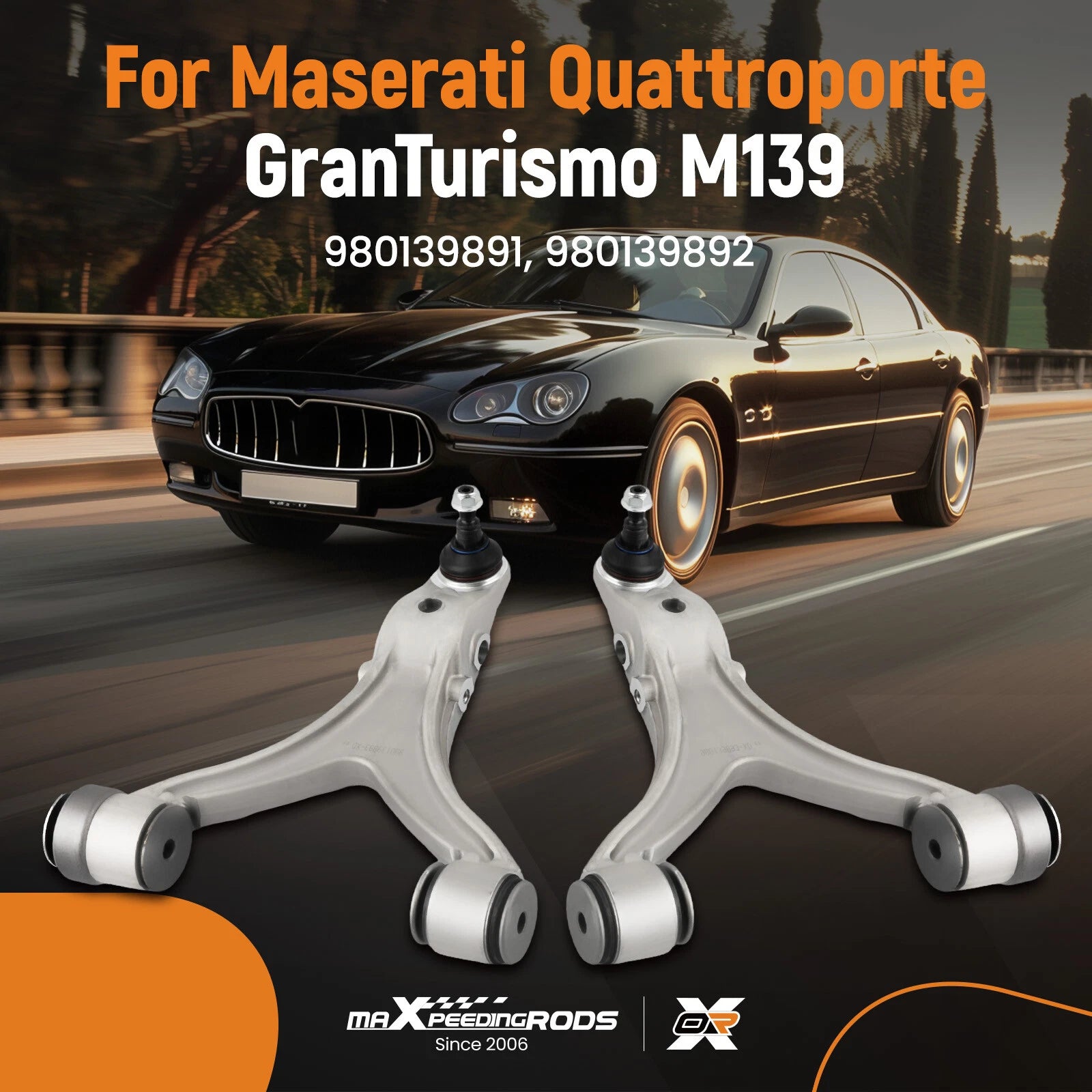 2X Front Lower Control Arms for Maserati Quattroporte GranTurismo (2008–2013)