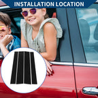 Set of 4 Car Pillar Window Trim Covers for Toyota Tundra (2007–2020) Black