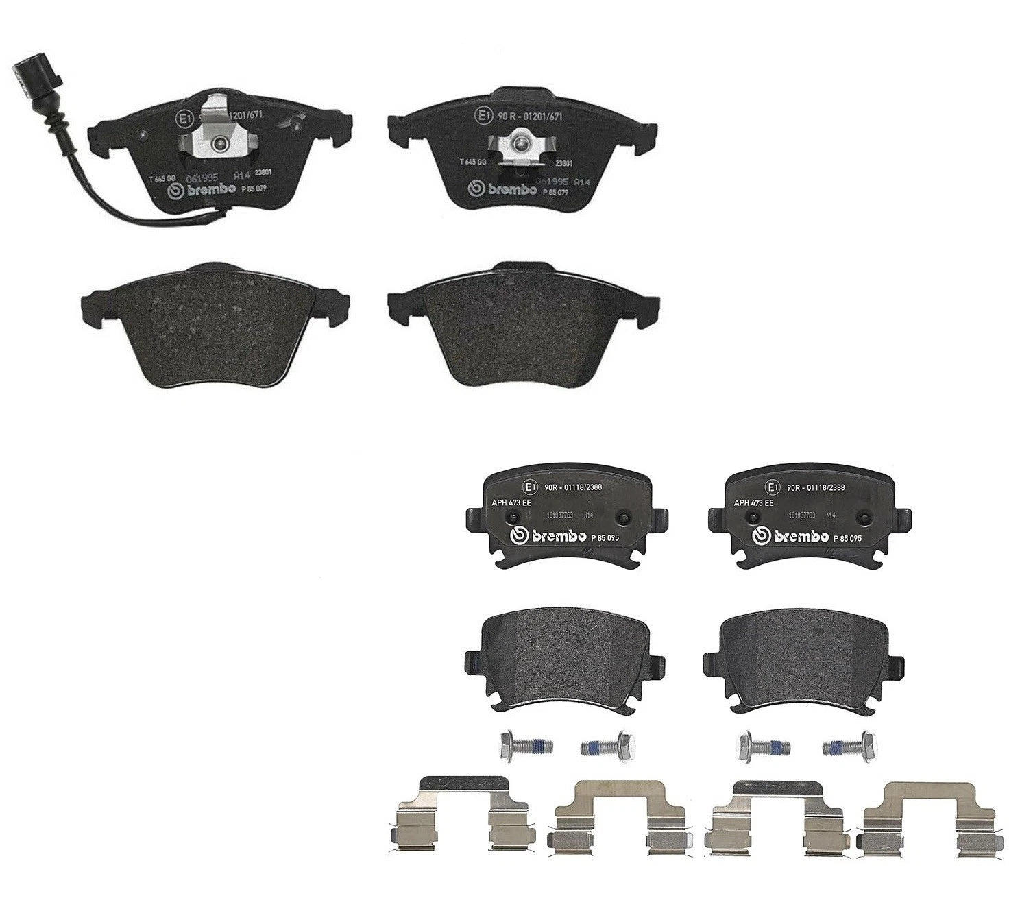 Set of 4 Brembo Low-Met Brake Pads for Audi TT Quattro TTS Quattro Golf R