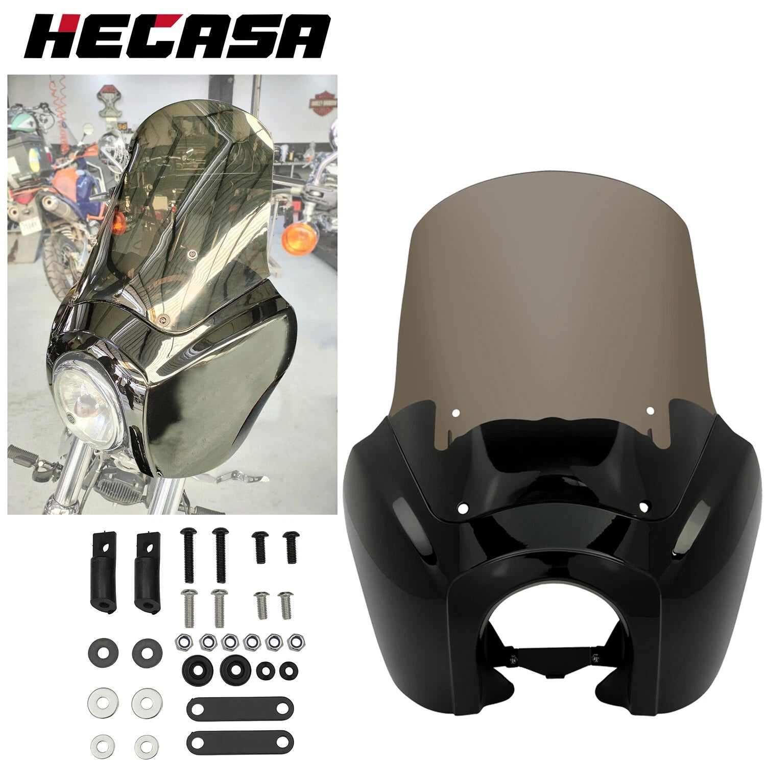 Front Headlight Fairing Windshield for Harley Dyna Super Glide FXDXT (2006–2017)