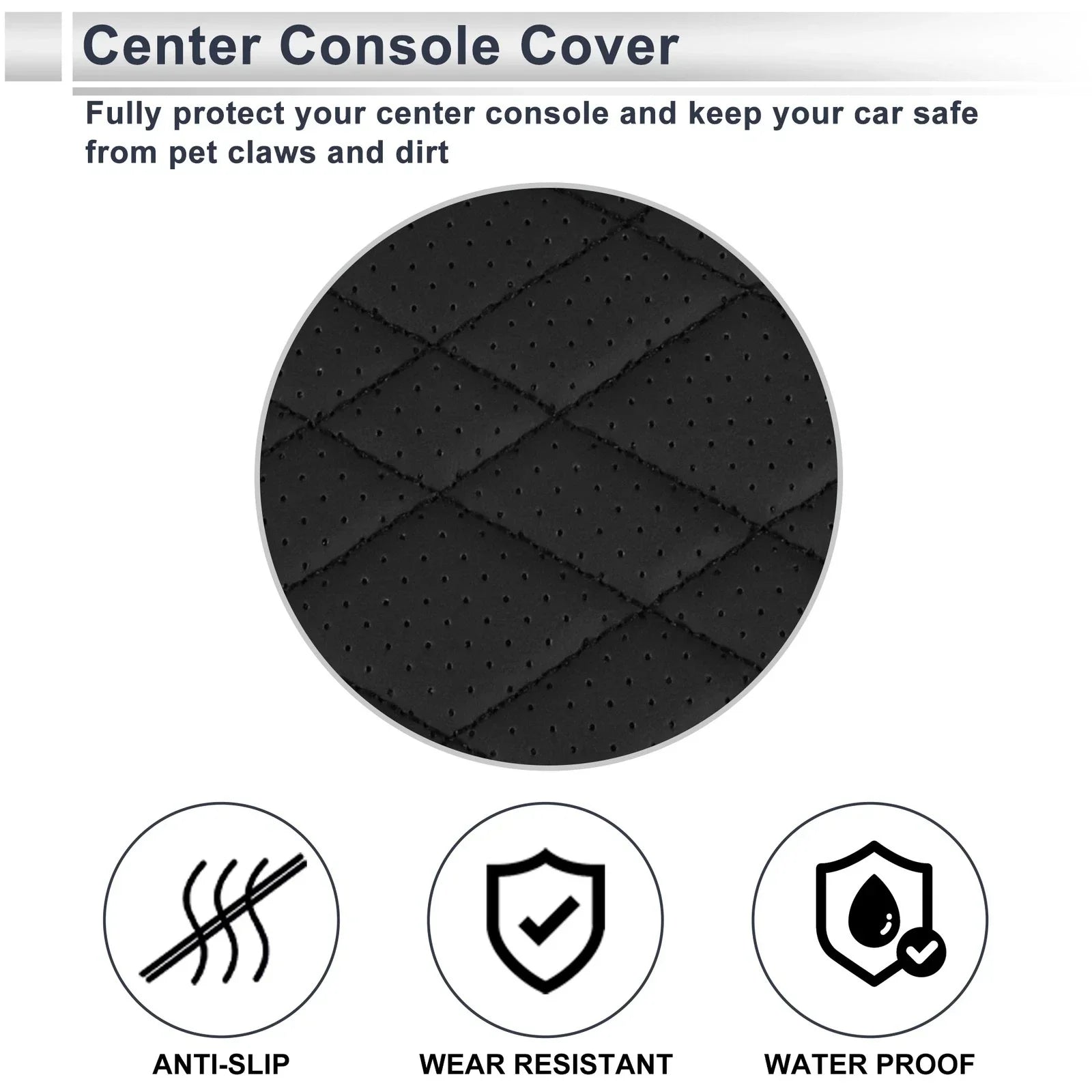 Center Console Cover with Storage Bag for BMW 5 Series (2011-2017) Black
