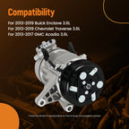 A/C Compressor for Buick Enclave, Chevrolet Traverse 3.6L (2013–2019) CO 30019C