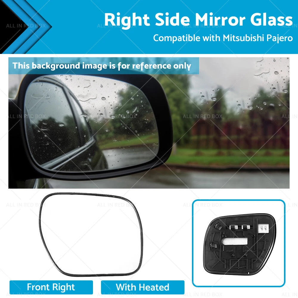 Right Side Mirror Glass for Mitsubishi Pajero NS-NX (Convex, Heated)