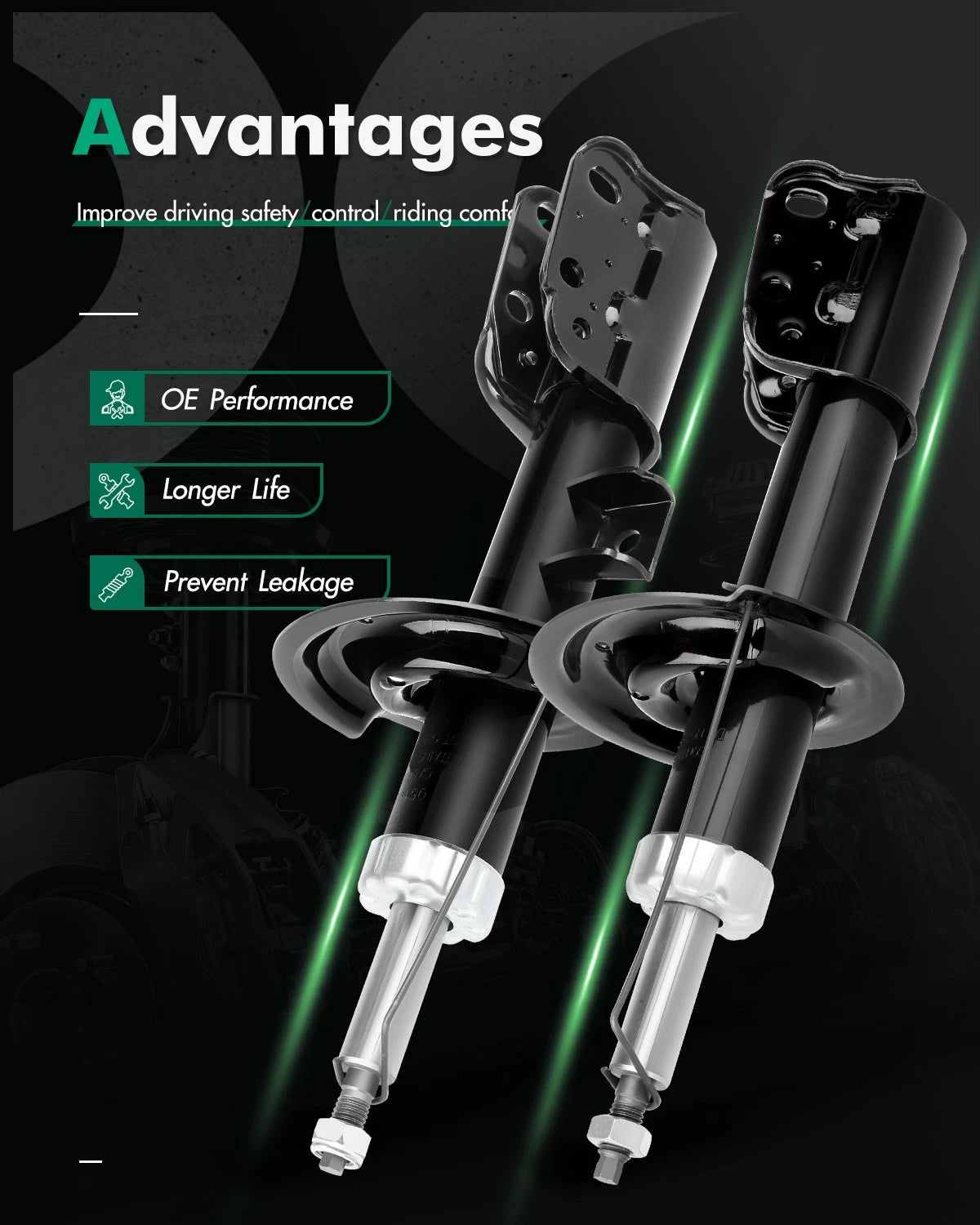 Set of 2 Front Shocks Struts for Chevrolet Equinox (2007–2017) & Saturn Vue (2008–2010)