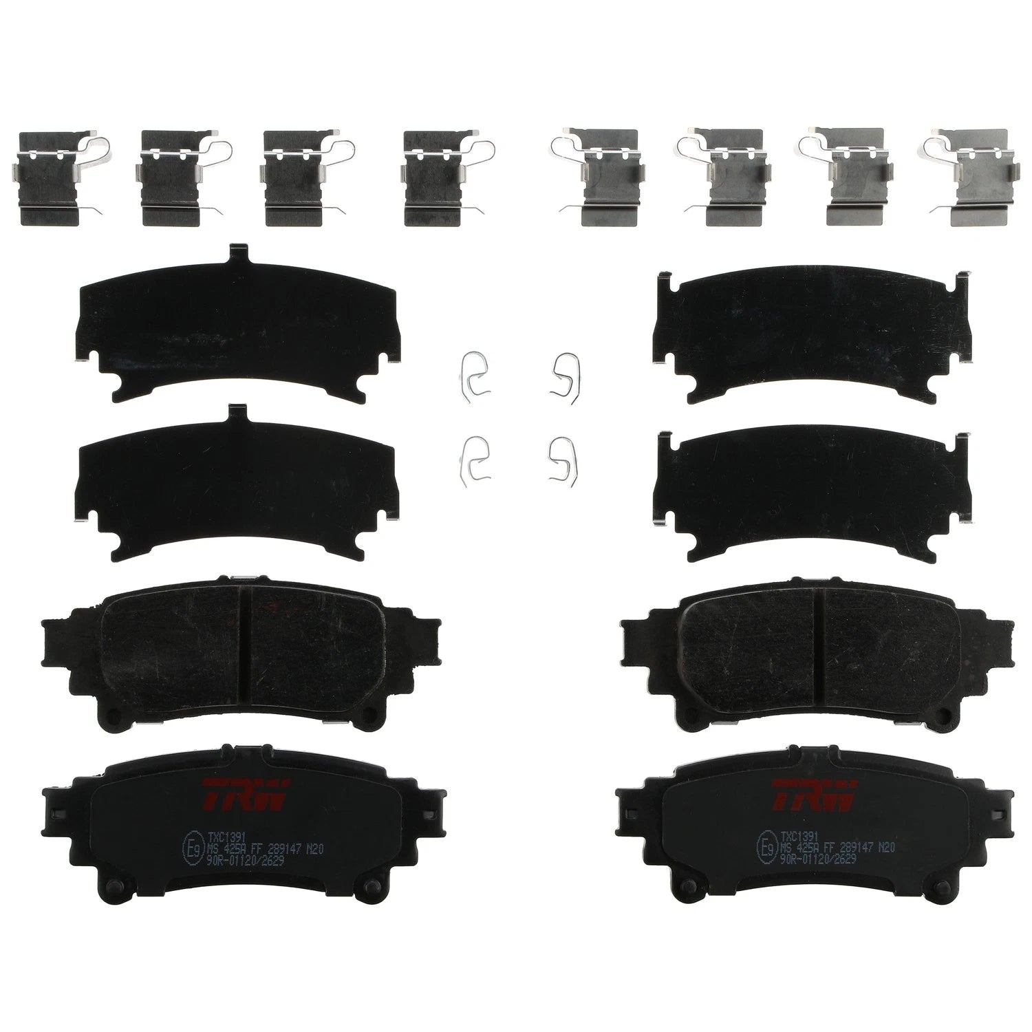 Set of 4 Disc Brake Pads for Toyota Highlander (2014–2019)
