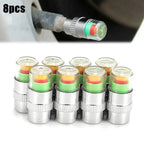 8Pc Tire Pressure Monitor Valve Cap with Sensor Indicator for
