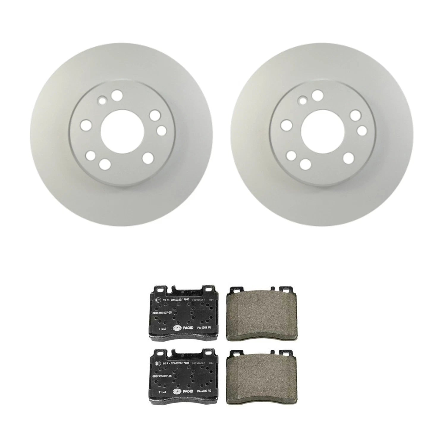 Hella 310mm Vented Rotors & Low-Met Disc Brake Pad Kit for W140 S320 S350 (1992–1999)