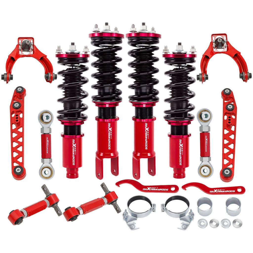 Coilovers Kit + Adjustable Camber Toe Control Arms for Honda Civic (1996–2000)