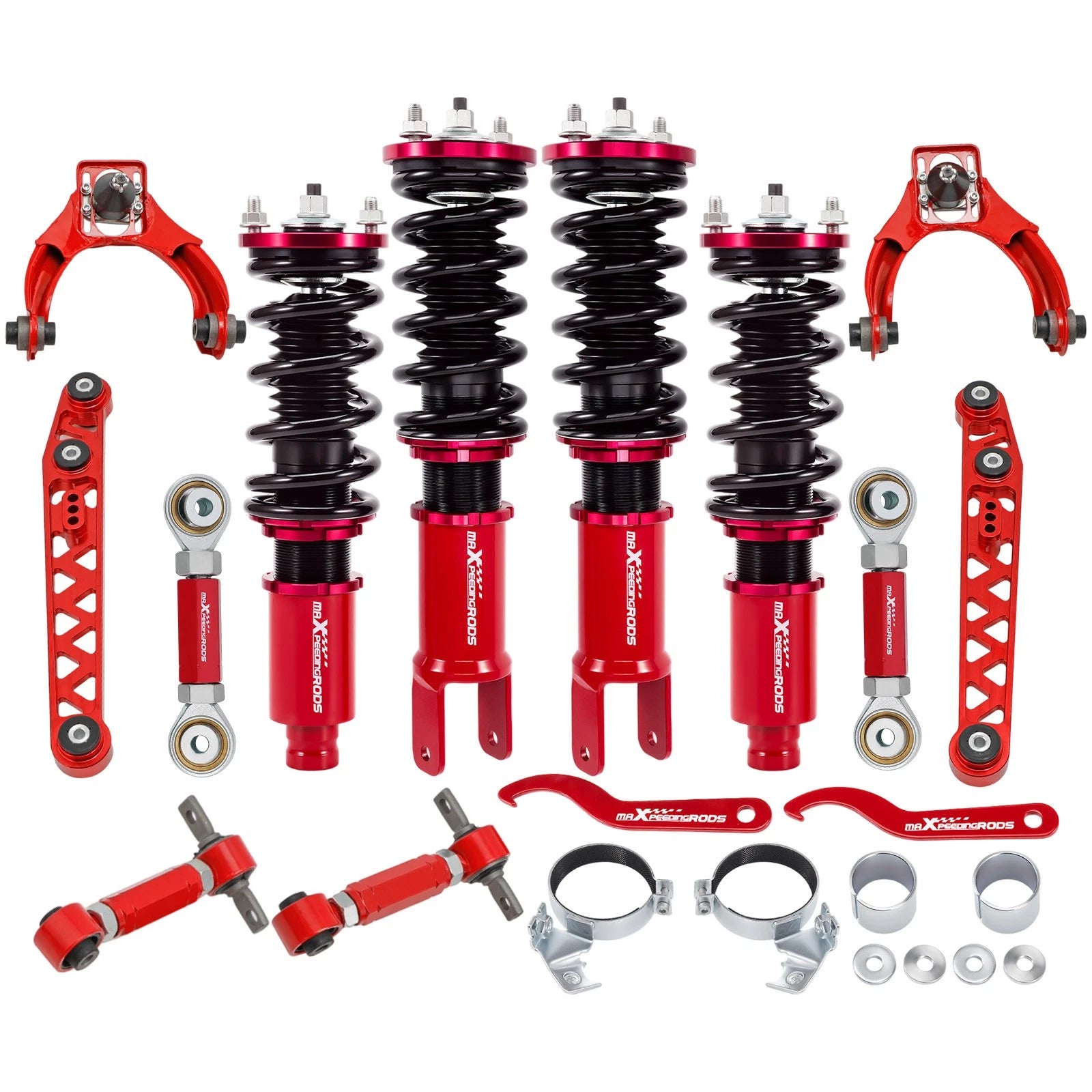 Coilovers Kit + Adjustable Camber Toe Control Arms for Honda Civic (1996–2000)