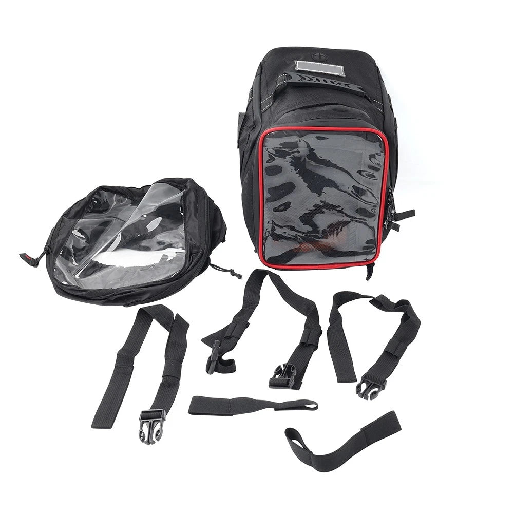 Universal Motorcycle Tank Bag with Strap for Harley, Honda (Fits Most Models)
