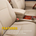 Leather Center Console Armrest Lid Cover for Toyota Highlander (2008–2013) Beige Tan