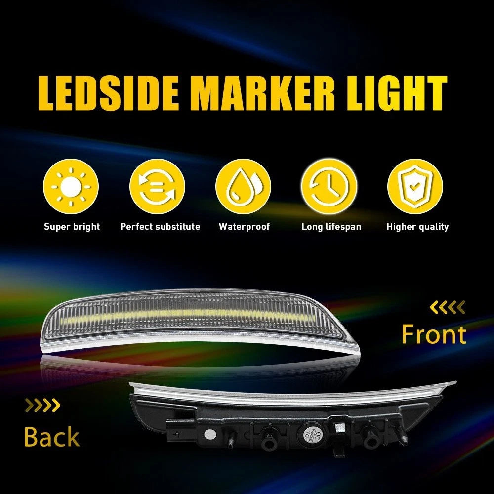 Side Marker Lights for Dodge Durango (2021–2025) Clear White LED EXV