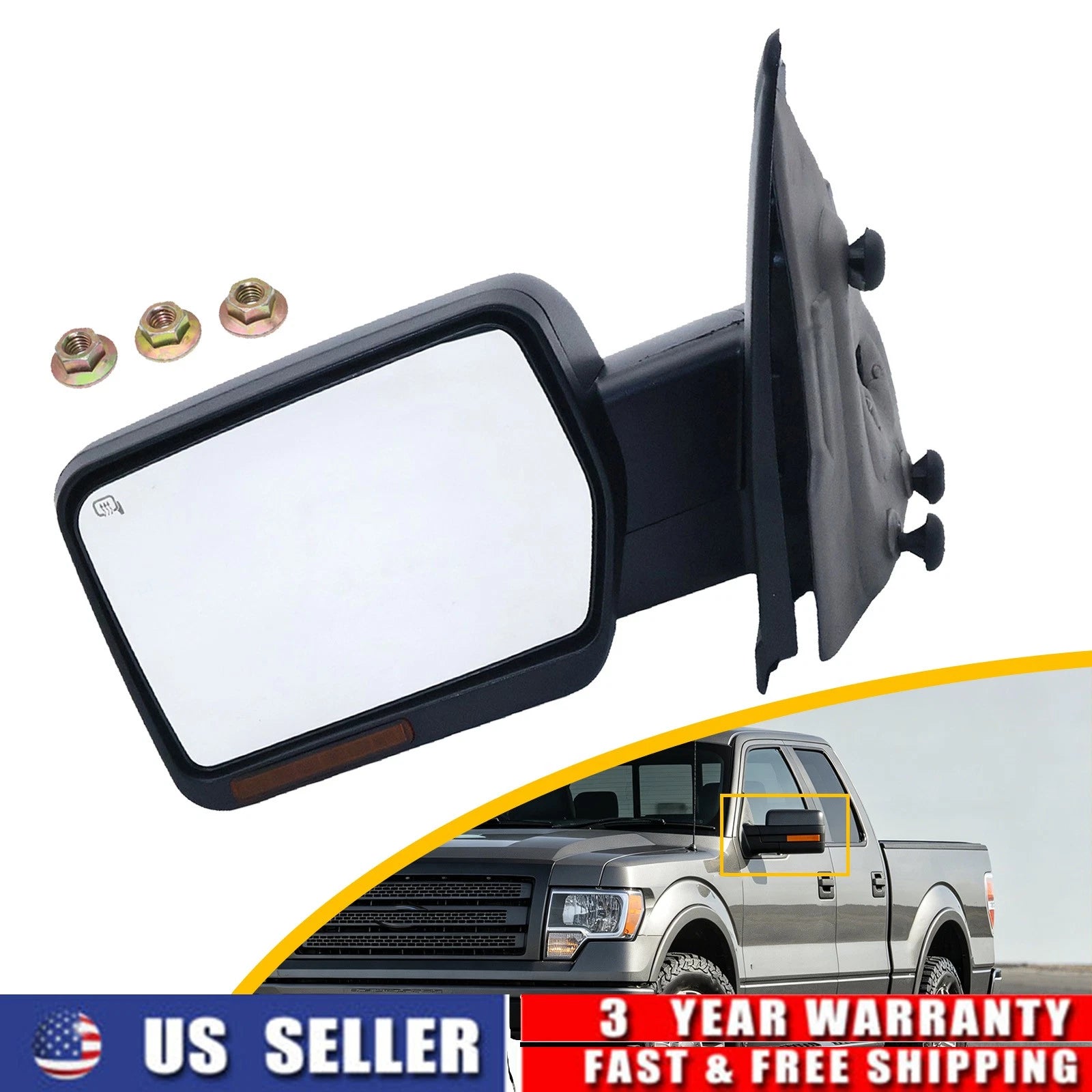 Mirror Puddle Light for Ford F150 (2011–2014) Manual Folding Heated Left LH
