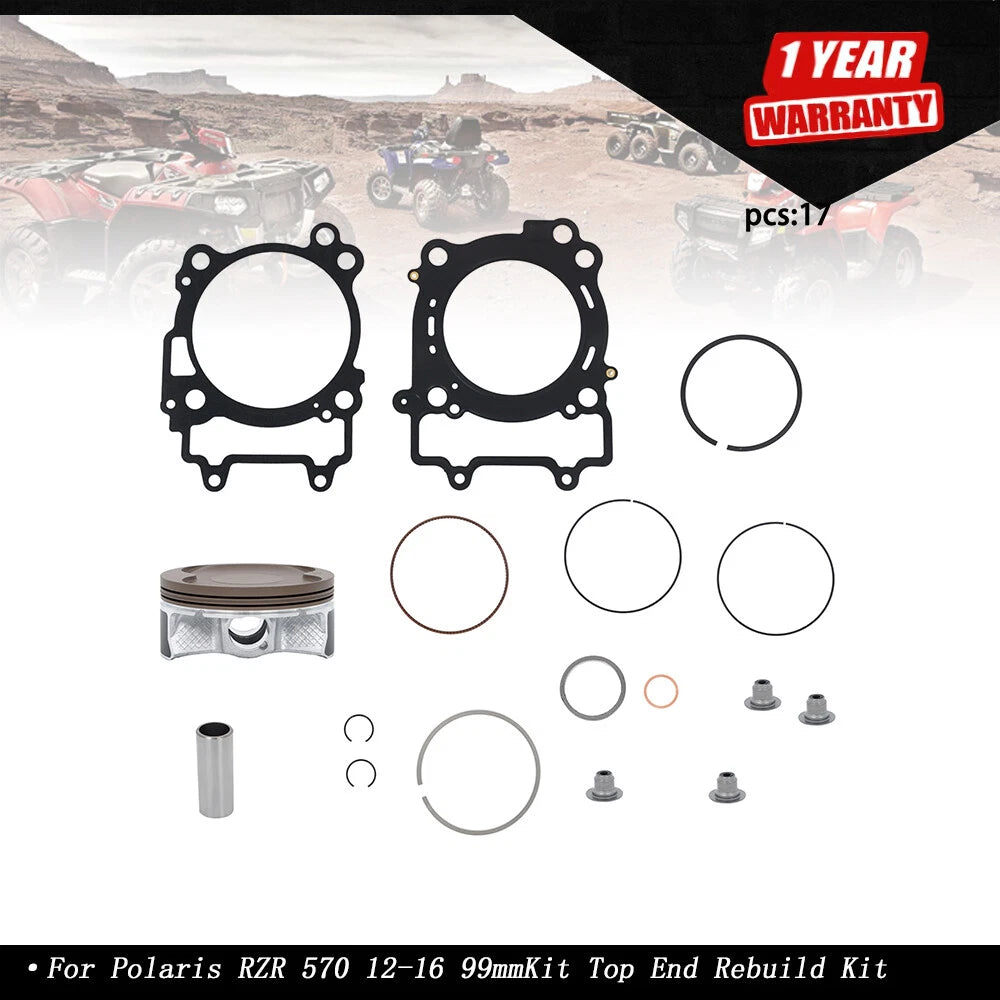 Piston Ring Set with Gaskets for Polaris RZR 570 (2012–2016)