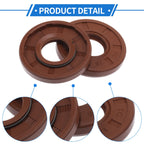 2X Oil Seal Rotary Shaft Seal for Various Models (15x35x5mm) FKM Rubber