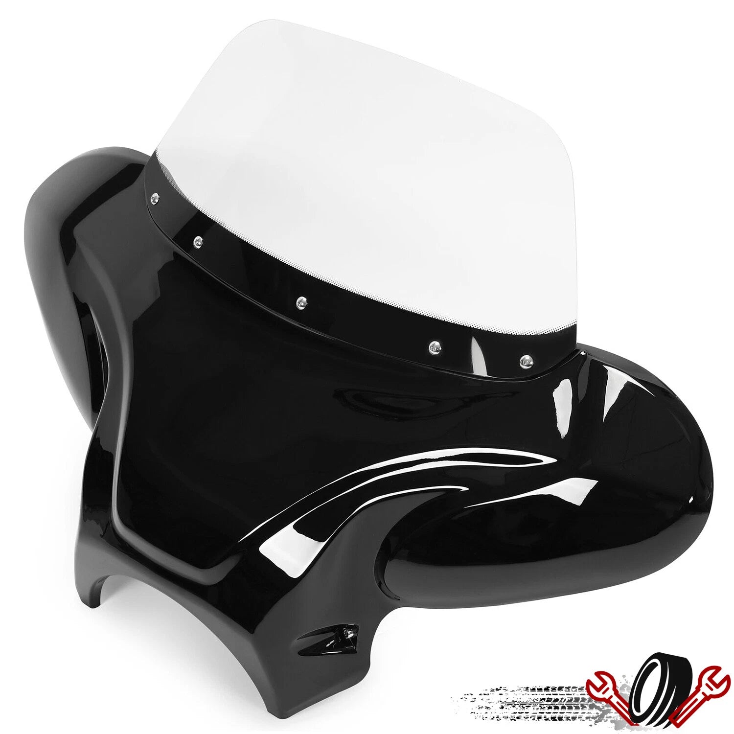 Batwing Fairing Windshield with Bracket for Harley Yamaha Honda Motorcycle