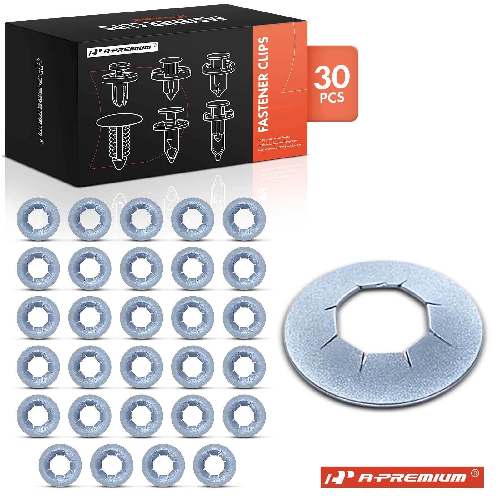 30x Retainer Clips for Ford (6.35mm Stud, 13.49mm Outer Diameter)