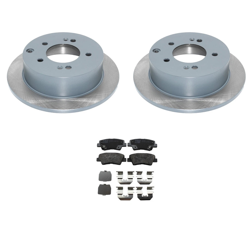 DuraGo Rear Rotors & TRW Pro Ceramic Disc Brake Pads Kit for Kia Soul (2010–2013)